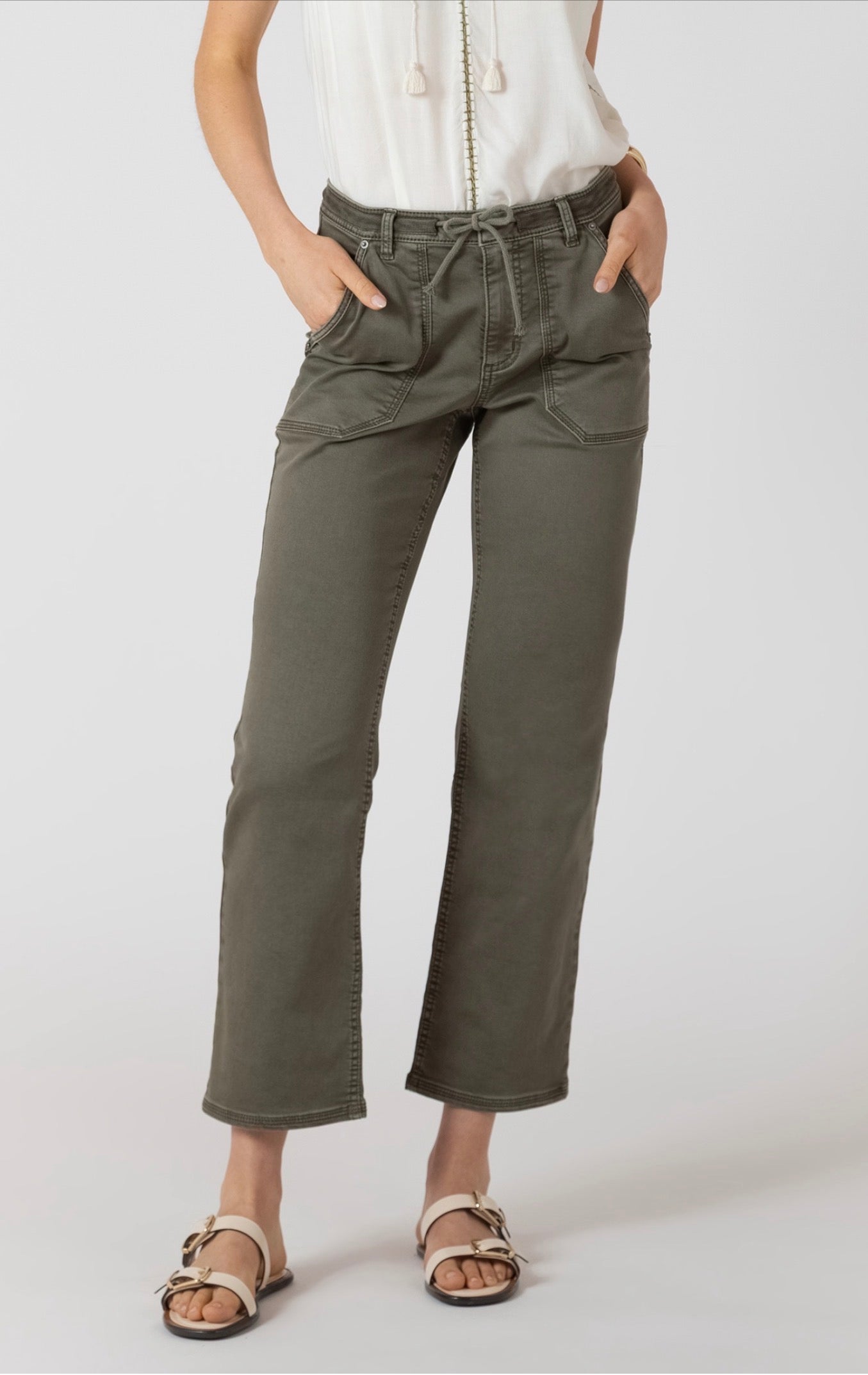 Dex Relaxed Twill Pants Army Green