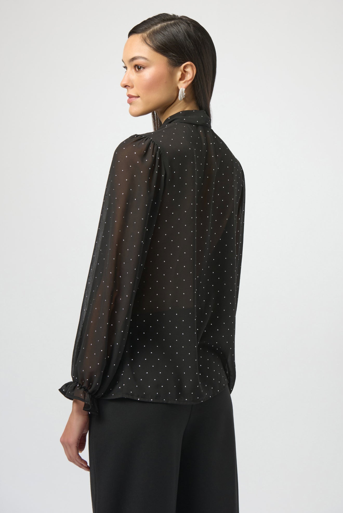 Joseph Ribkoff Dew Drop Chiffon Tie Neck Top 254200