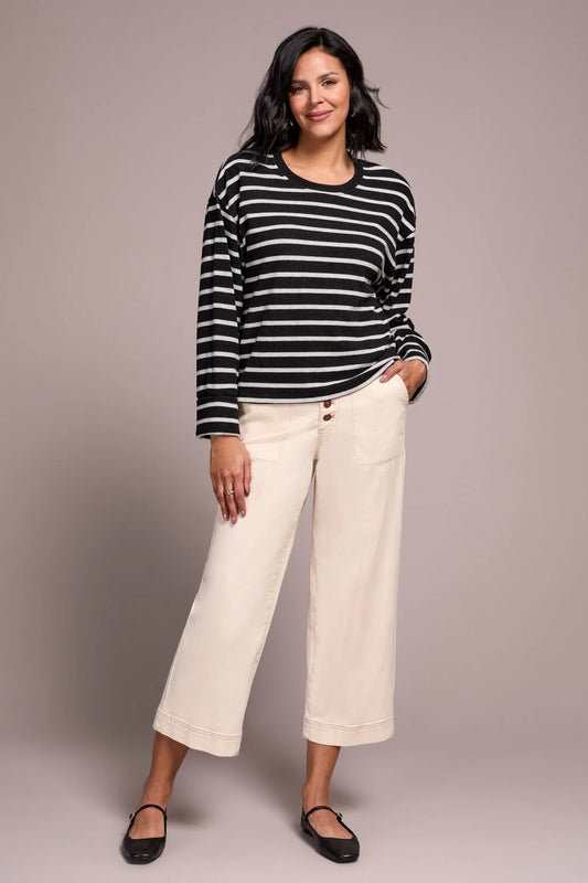 Tribal Striped Brushed Knit Top