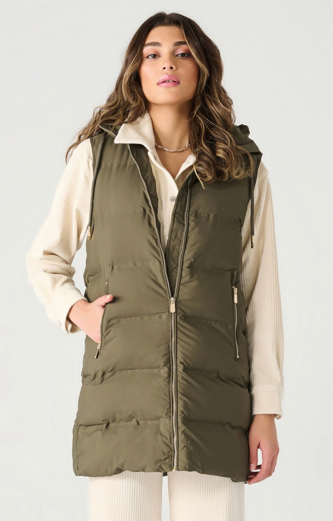 Hooded Puffer Vest From Dex