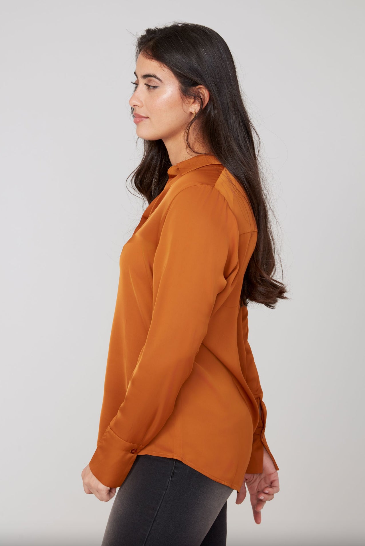 Renuar V-Neck Blouse Bronze