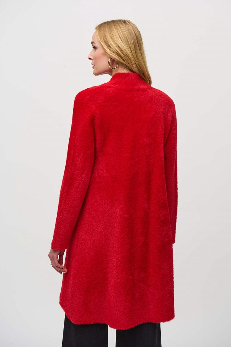 Joseph Ribkoff Sweater Knit Flared Coat Lipstick Red 234906F24