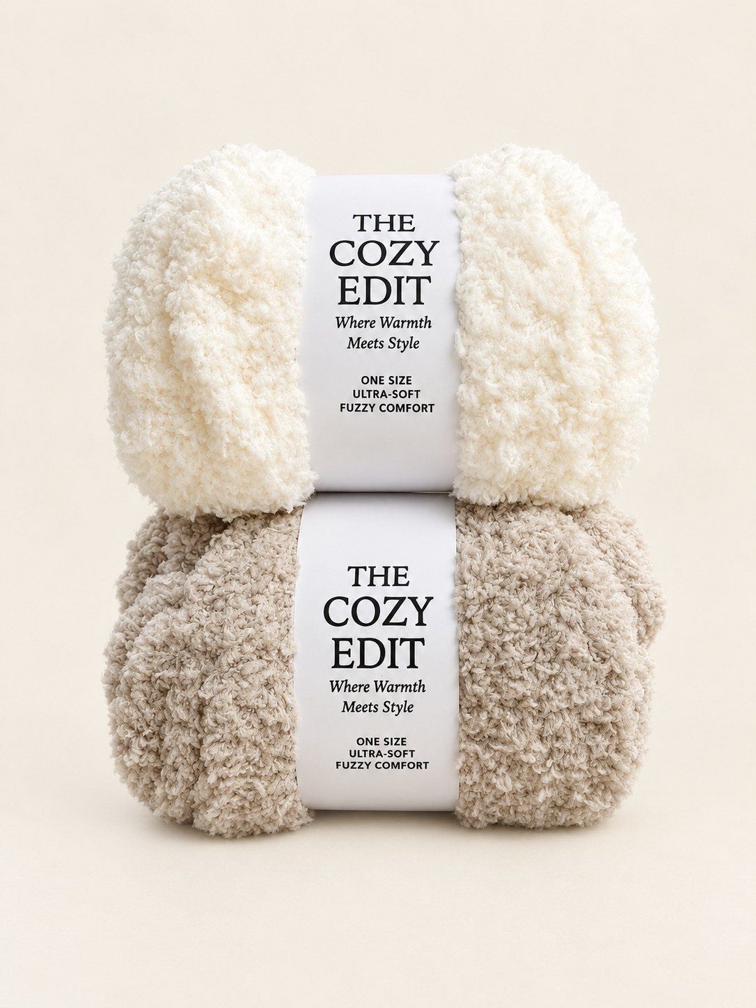 J&F Gift Inc Teddy Fuzzy Socks Taupe