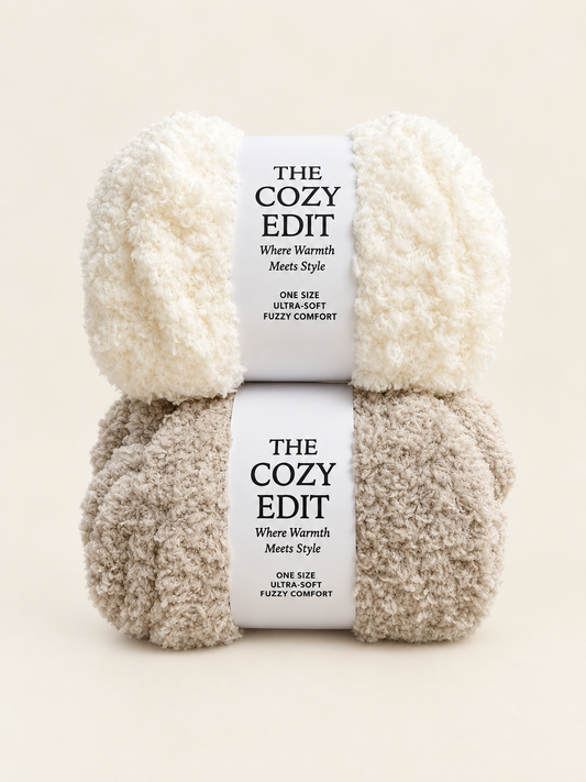 J&F Gift Inc Teddy Fuzzy Socks Off-White