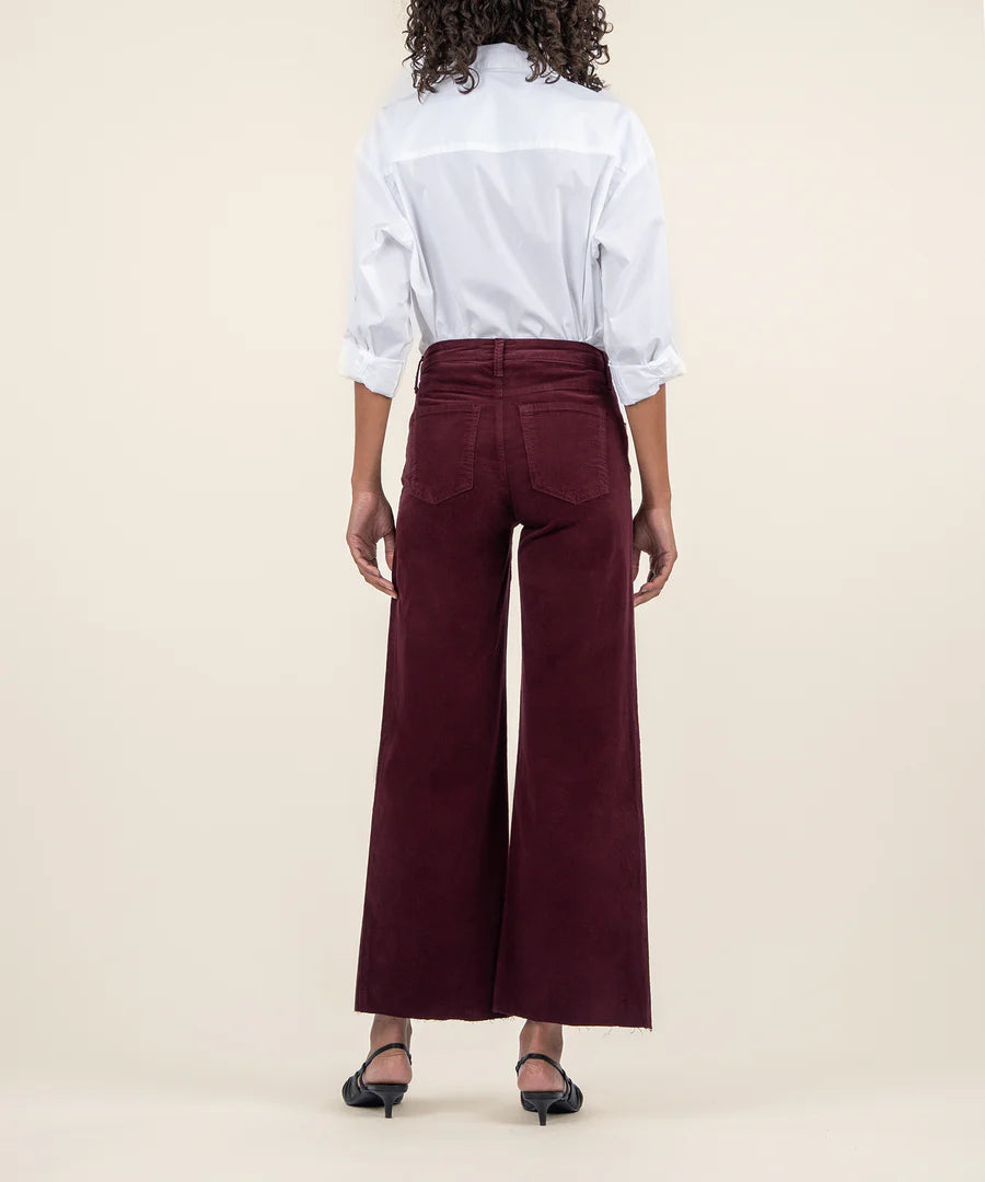 Kut Meg Wide Leg Corduroy Jeans Dark Plum