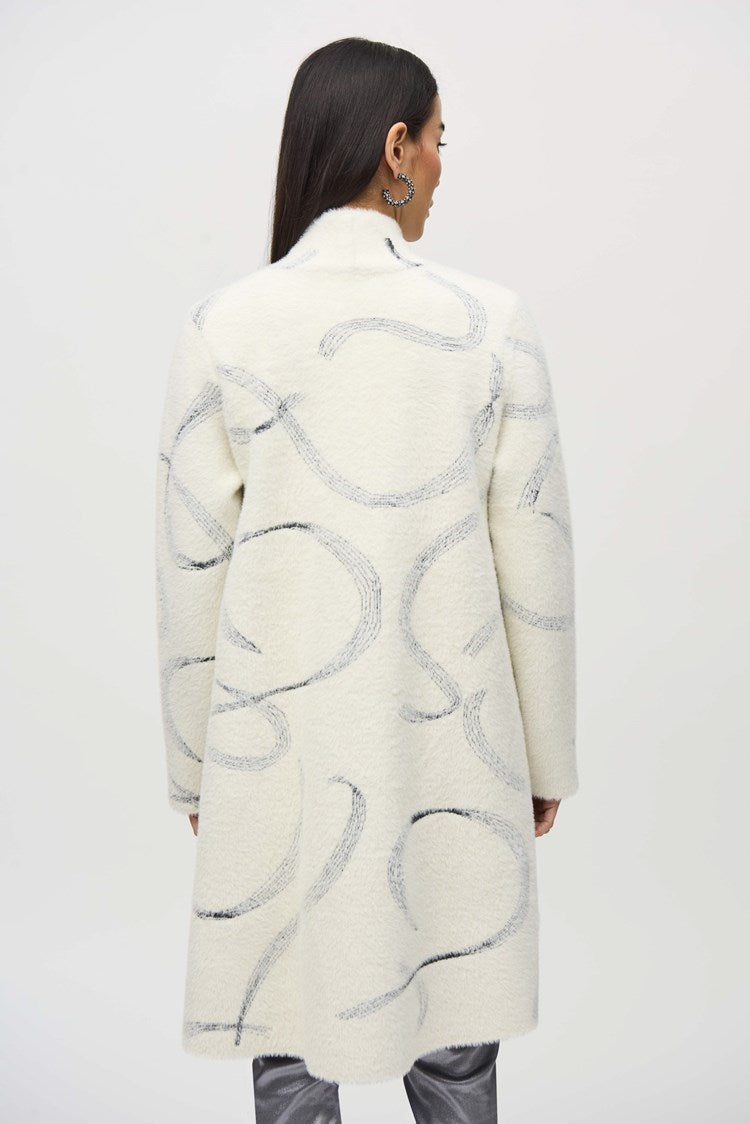 Joseph Ribkoff Abstract Jacquard Sweater Coat 244930