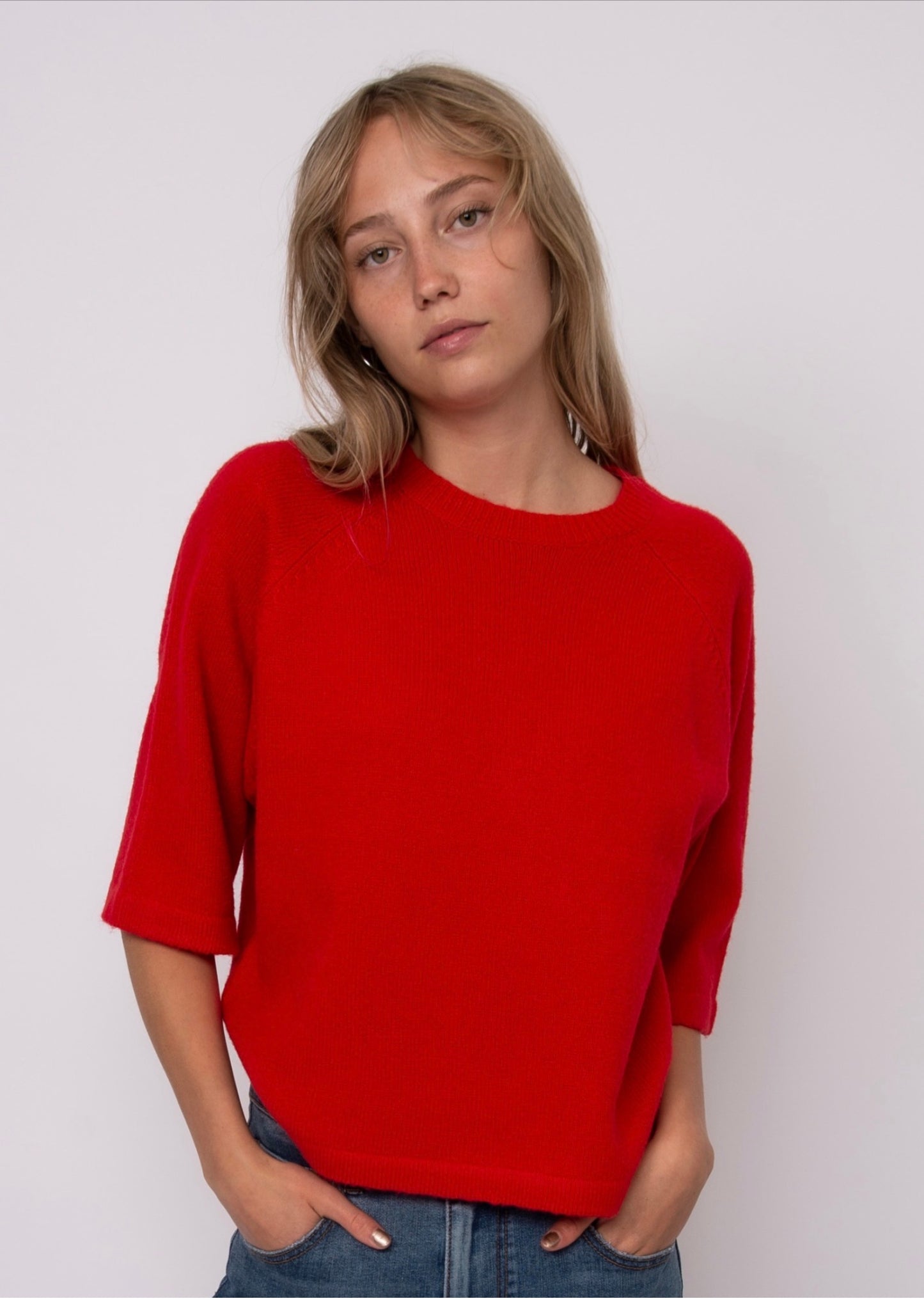 RD Style Ulla Raglan Sleeve Sweater Red