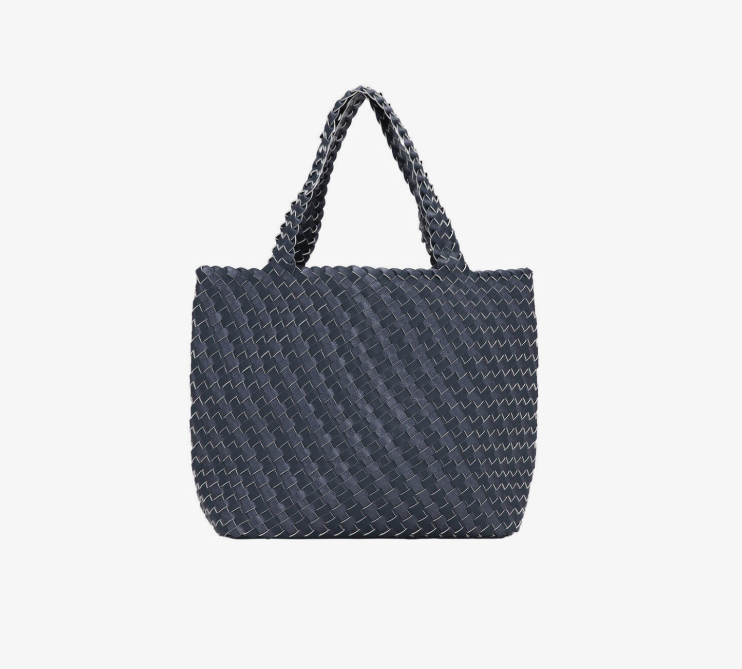 Ilse Jacobsen Braided Tote Bag Metalluc Ombré Blue