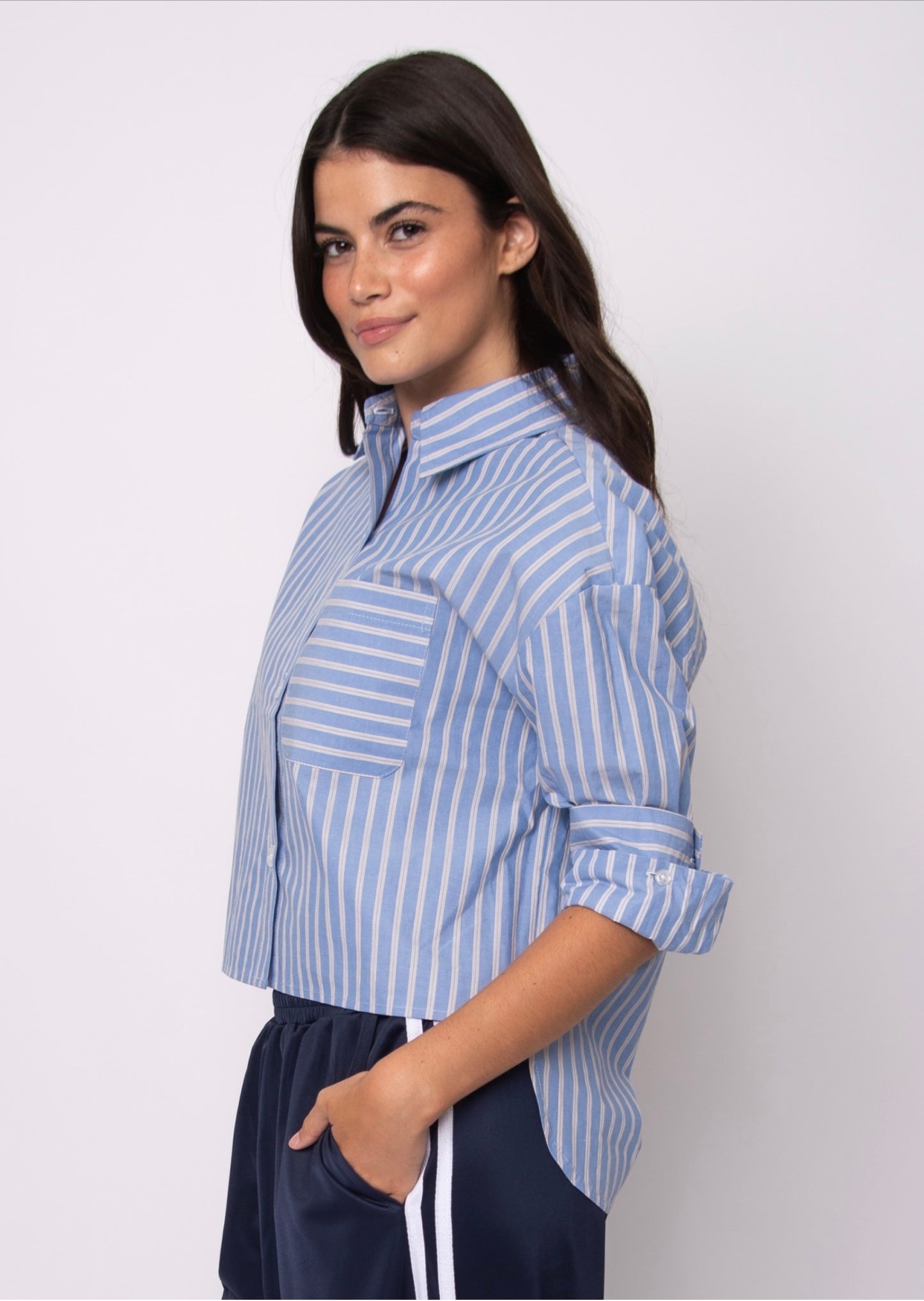 RD Style Kerwin Hi-Low Shirt Slate Blue
