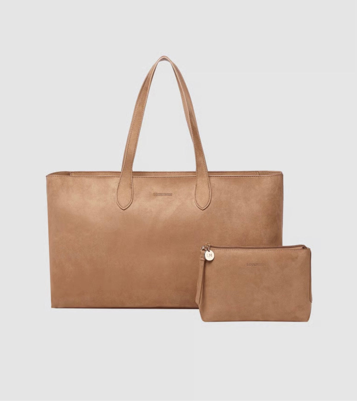 Louenhide Elke Tote & Everyday Pouch Set Suede Honey