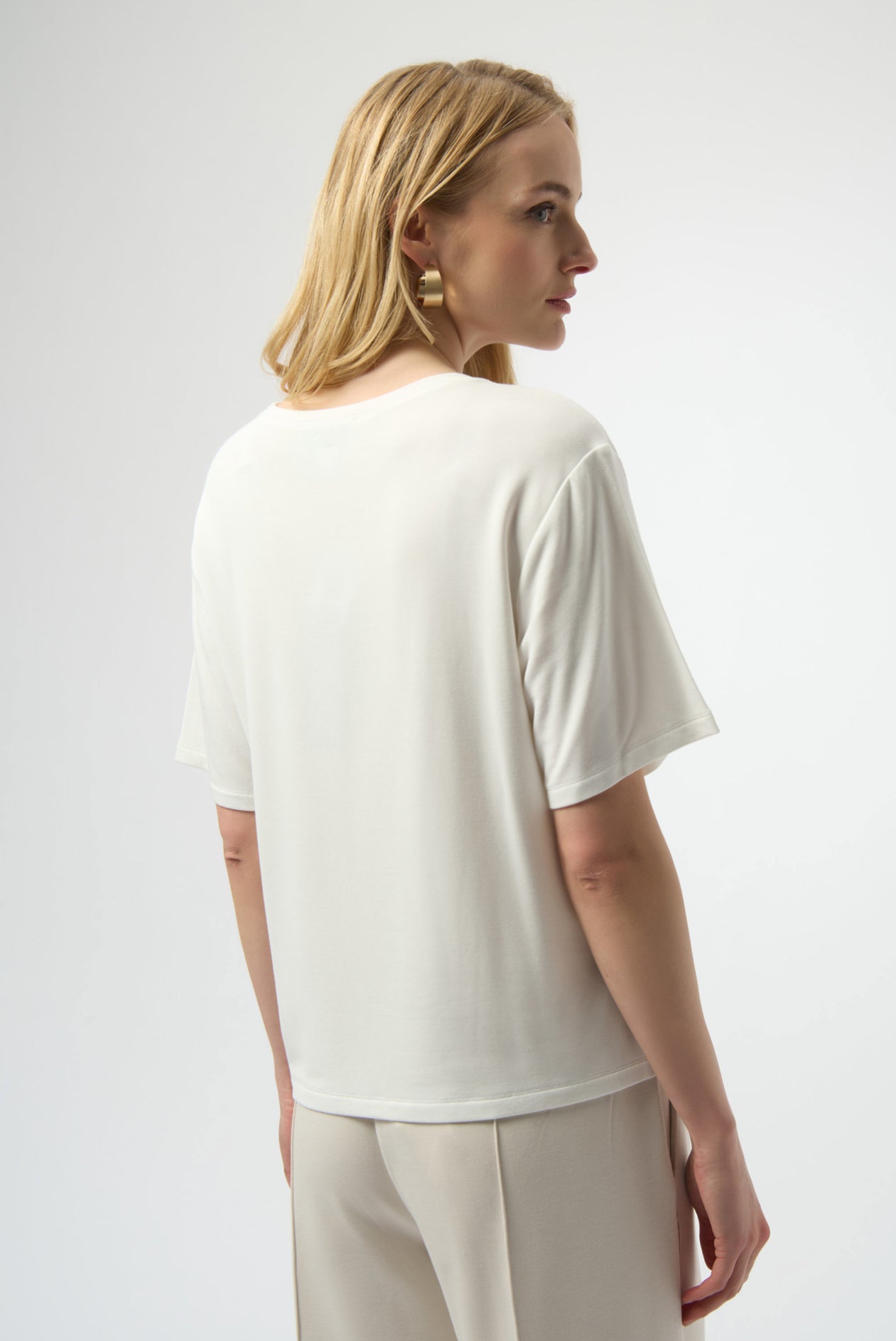 Joseph Ribkoff Amour Knit T-Shirt with Rhinestone Detail 254958