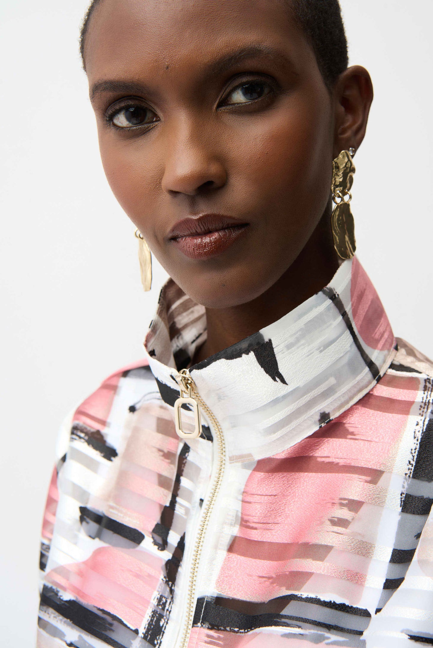 Organza Jacquard Abstract Print Boxy Jacket
261052