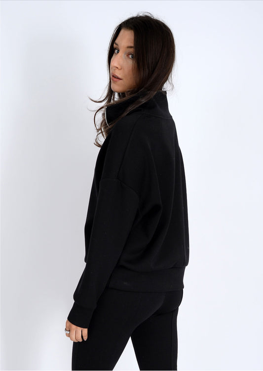 RD Style Seanni Soft Knit Half Zip Pullover Black
