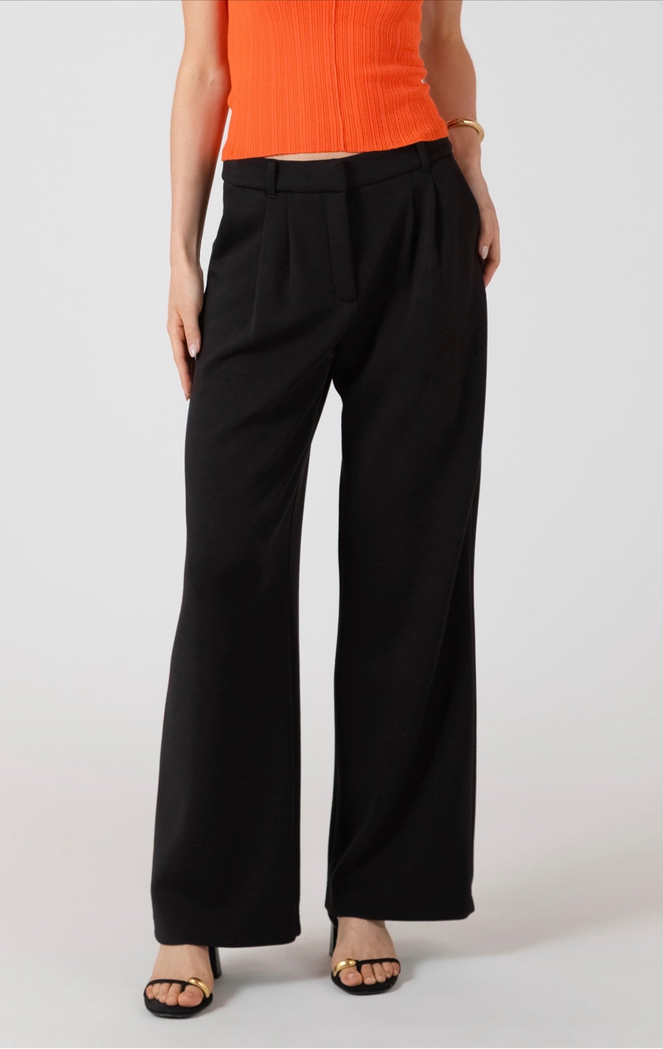 Room 34 Scuba Knit Trouser Black