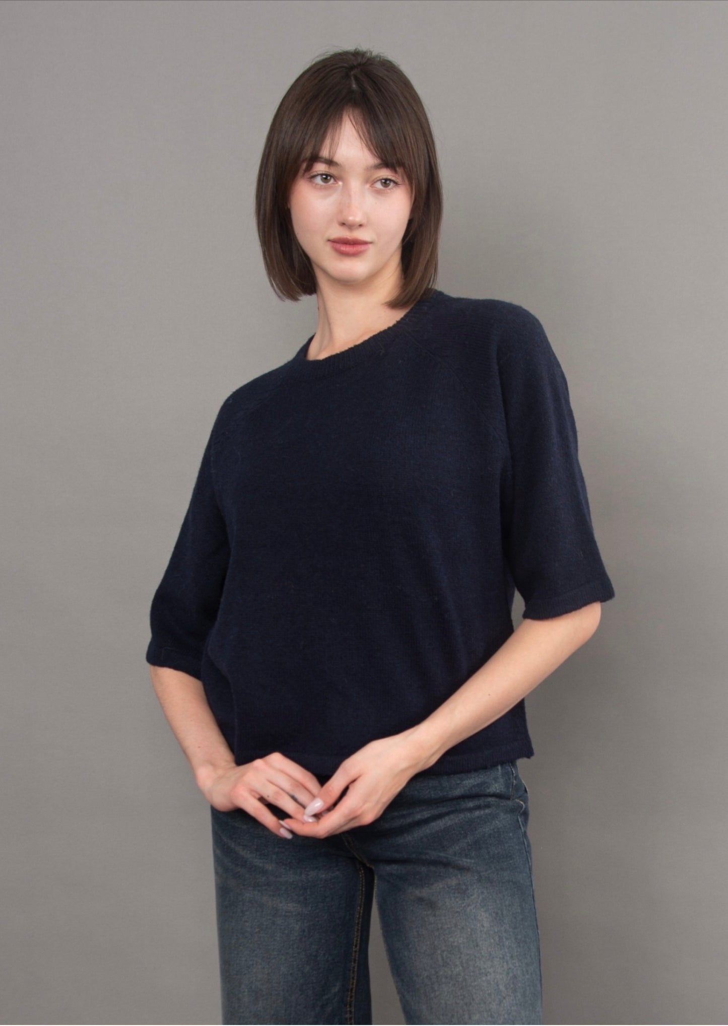 RD Style Ulla Raglan Sleeve Sweater Navy
