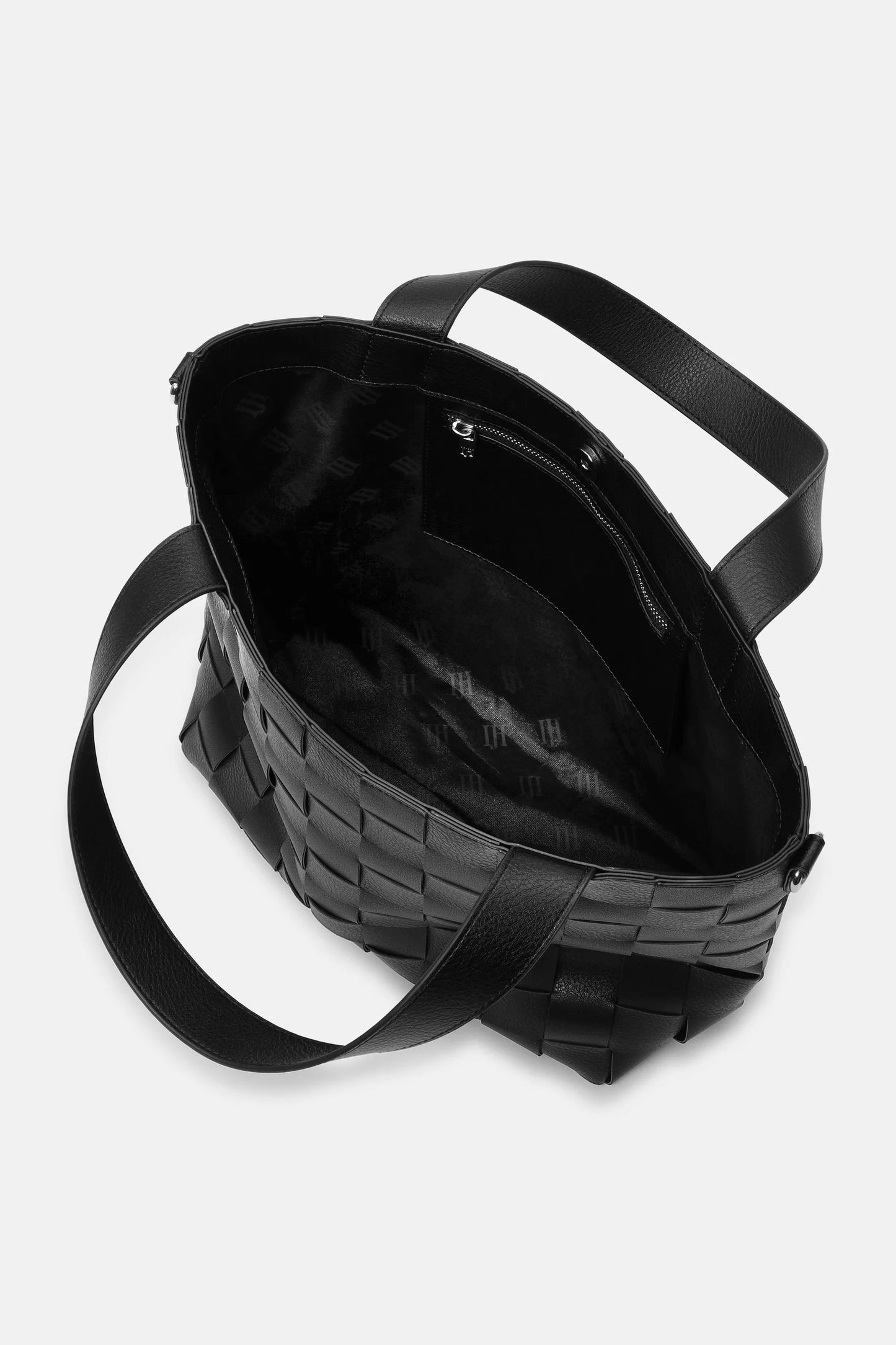 Ilse Jacobsen Braided Cross Body Tote Bag Black