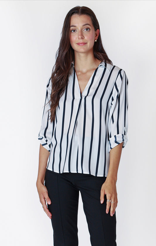 Dex Striped Pullover Blouse