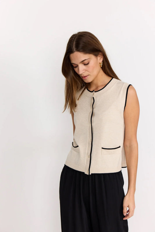 Soya Concept Dollie Waistcoat Top Cream
