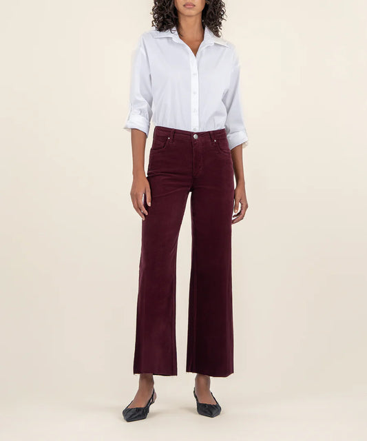 Kut Meg Wide Leg Corduroy Jeans Dark Plum