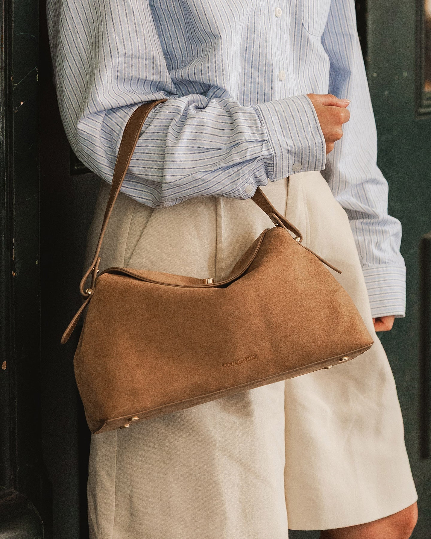 Louenhide Nicole Suede Handbag Honey
