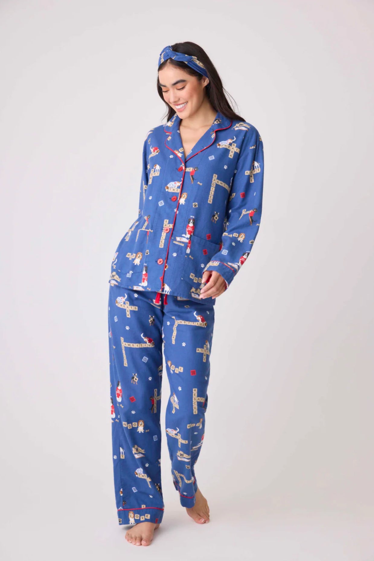 PJ Salvage Dog Game Flannel Pj Set