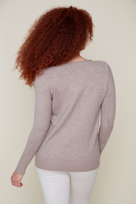 Renuar Round Neck Sweater Tan