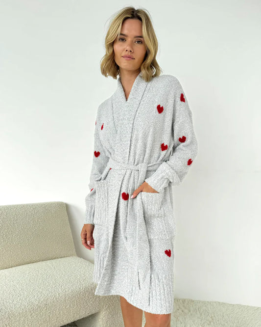 Splendid Pomona Fuzzy Yarn Hearts Robe