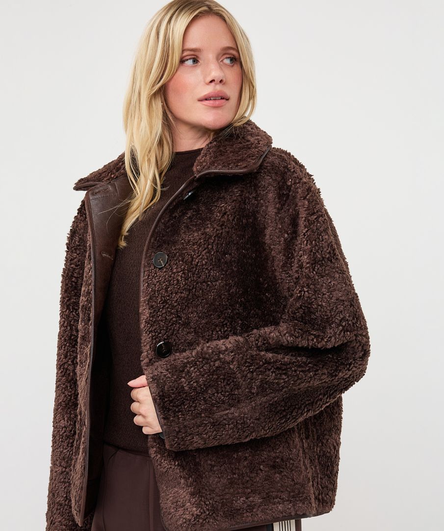 Esqualo Reversible Teddy Coat Cacao