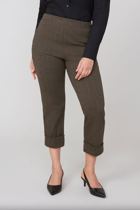 Renuar Knit Cropped Pants Tan
