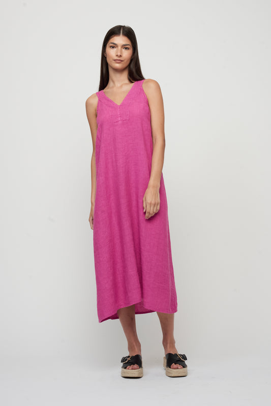 Pistache Pink V-Neck Dress