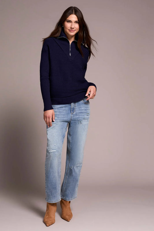 Tribal Soft Quarter Zip Sweater Nightfall