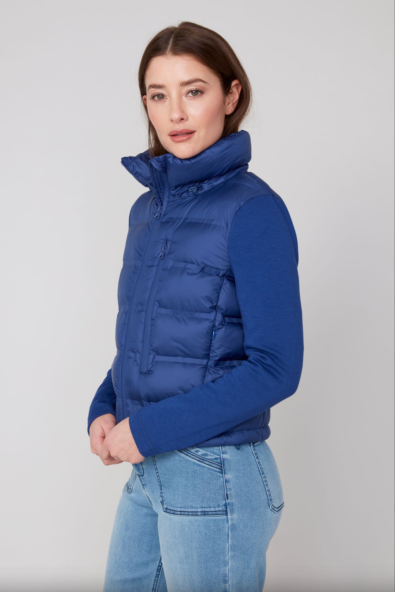 Renuar Cropped Puffer Jacket Oxford