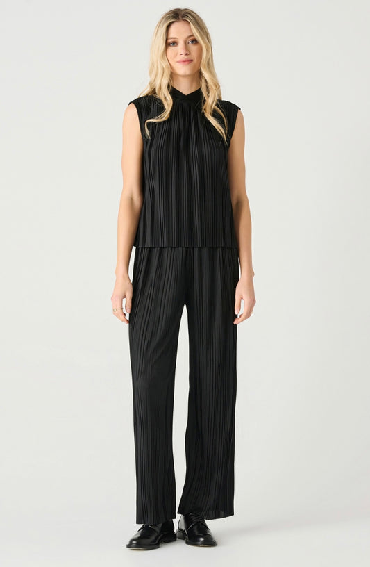 Pull On Pleated Pant Black