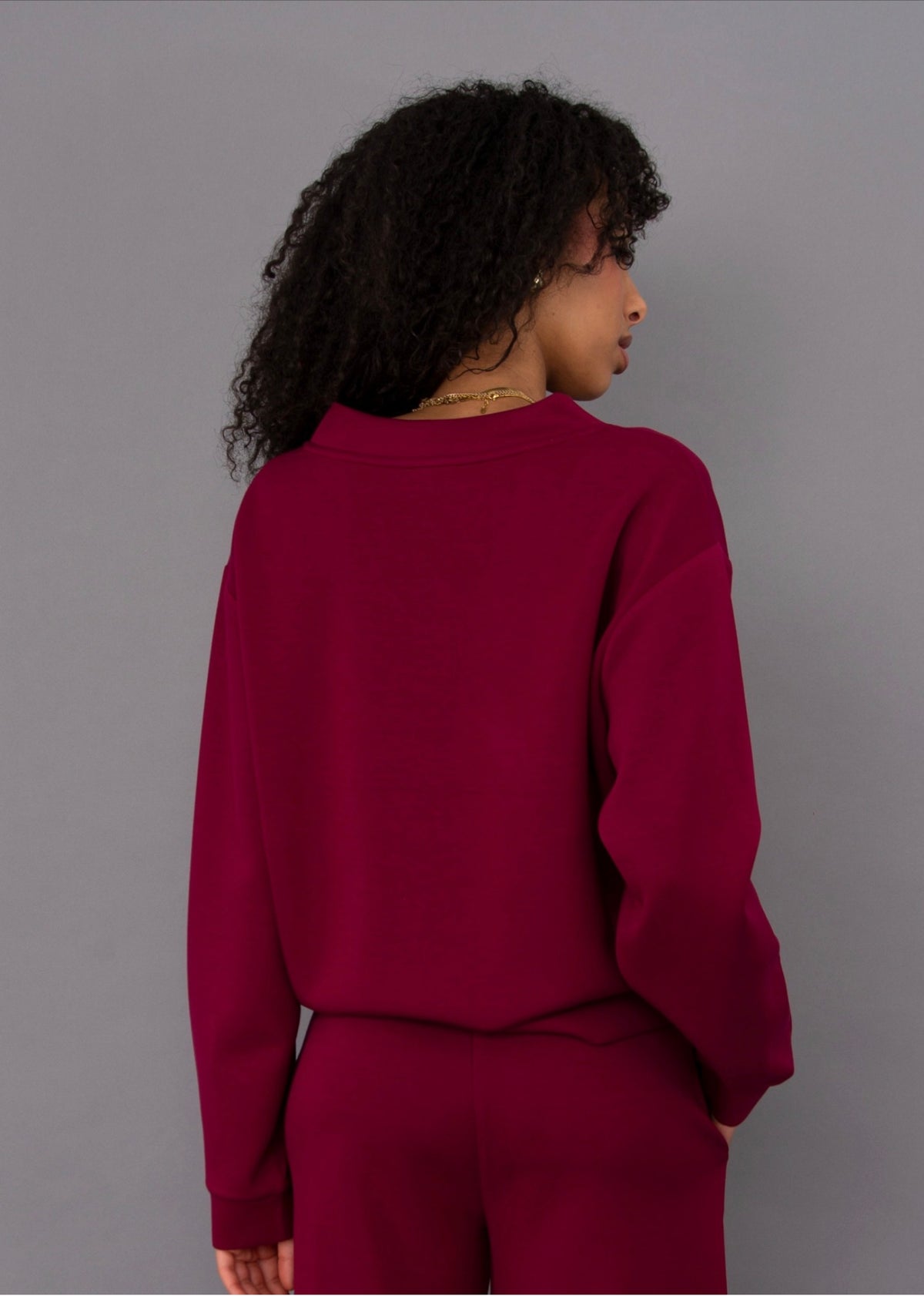 RD Style Vy Soft Knit V-Neck Pullover Cranberry