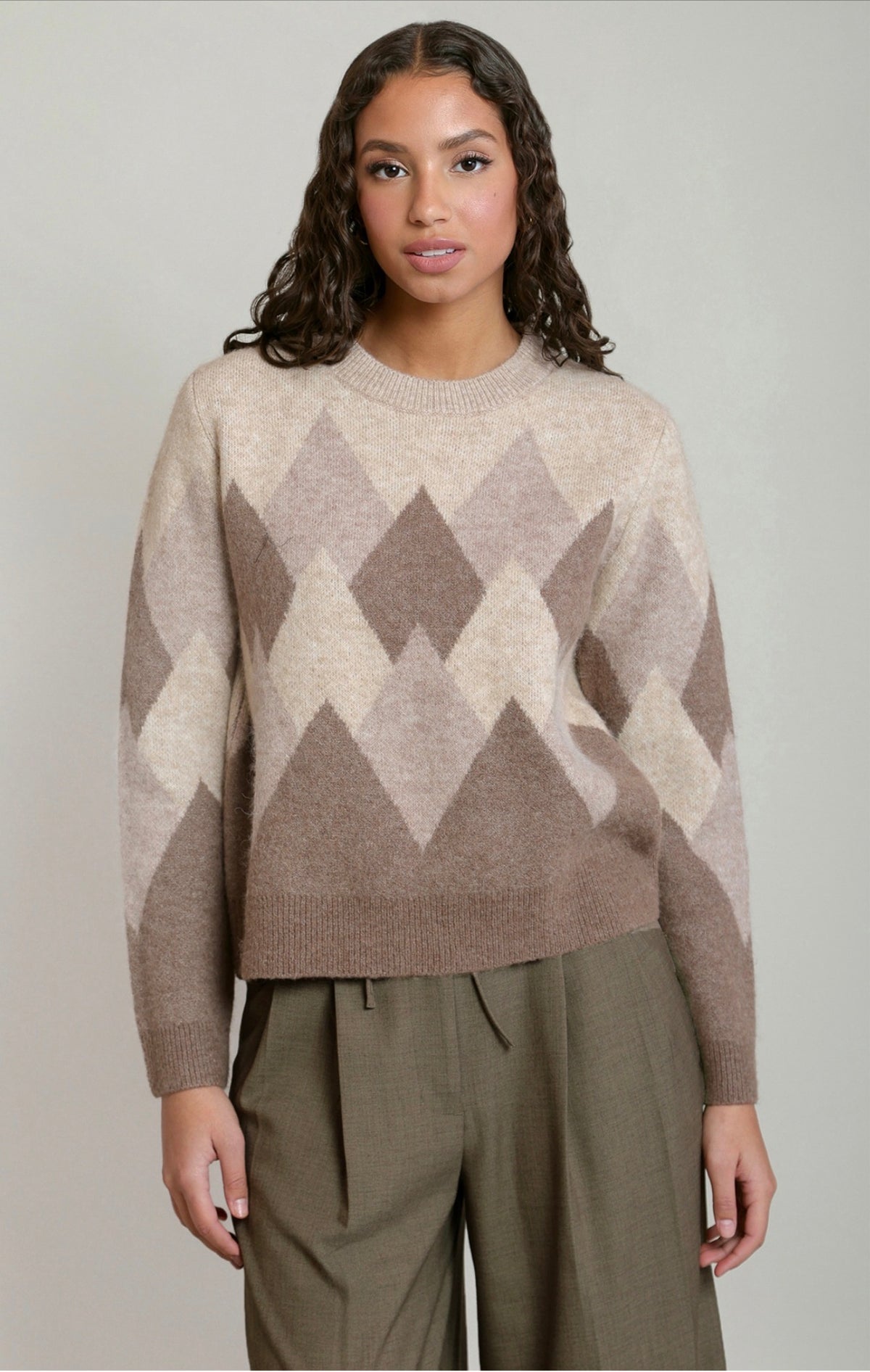 Dex Diamond Print Crewneck Sweater