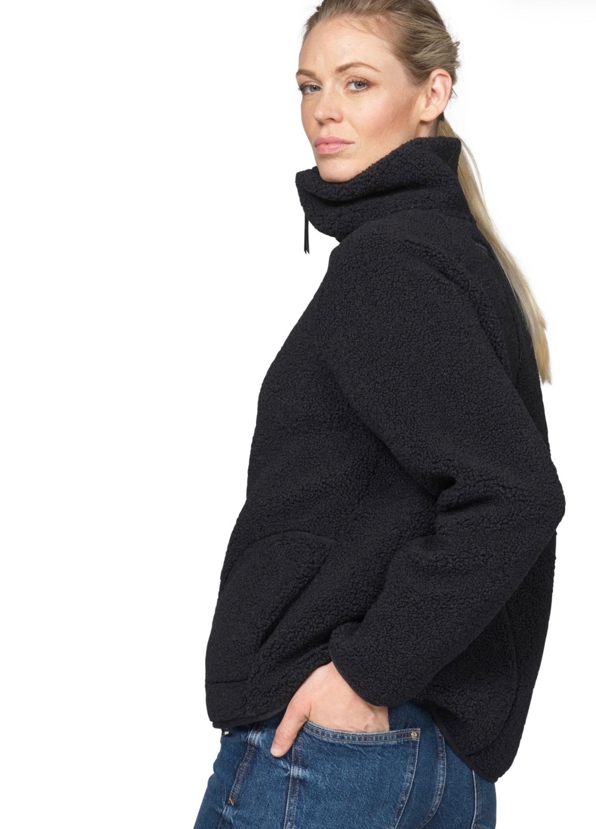 Ilse Jacobsen Fleece Zip Up Jacket Indigo