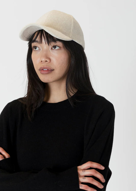 Lyla & Luxe Felt Baseball Cap Beige