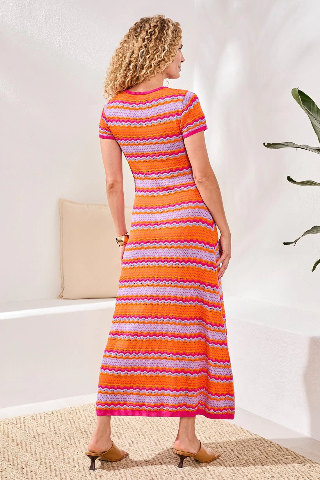 Tribal Jacquard Scoop Neck Maxi Dress Mango