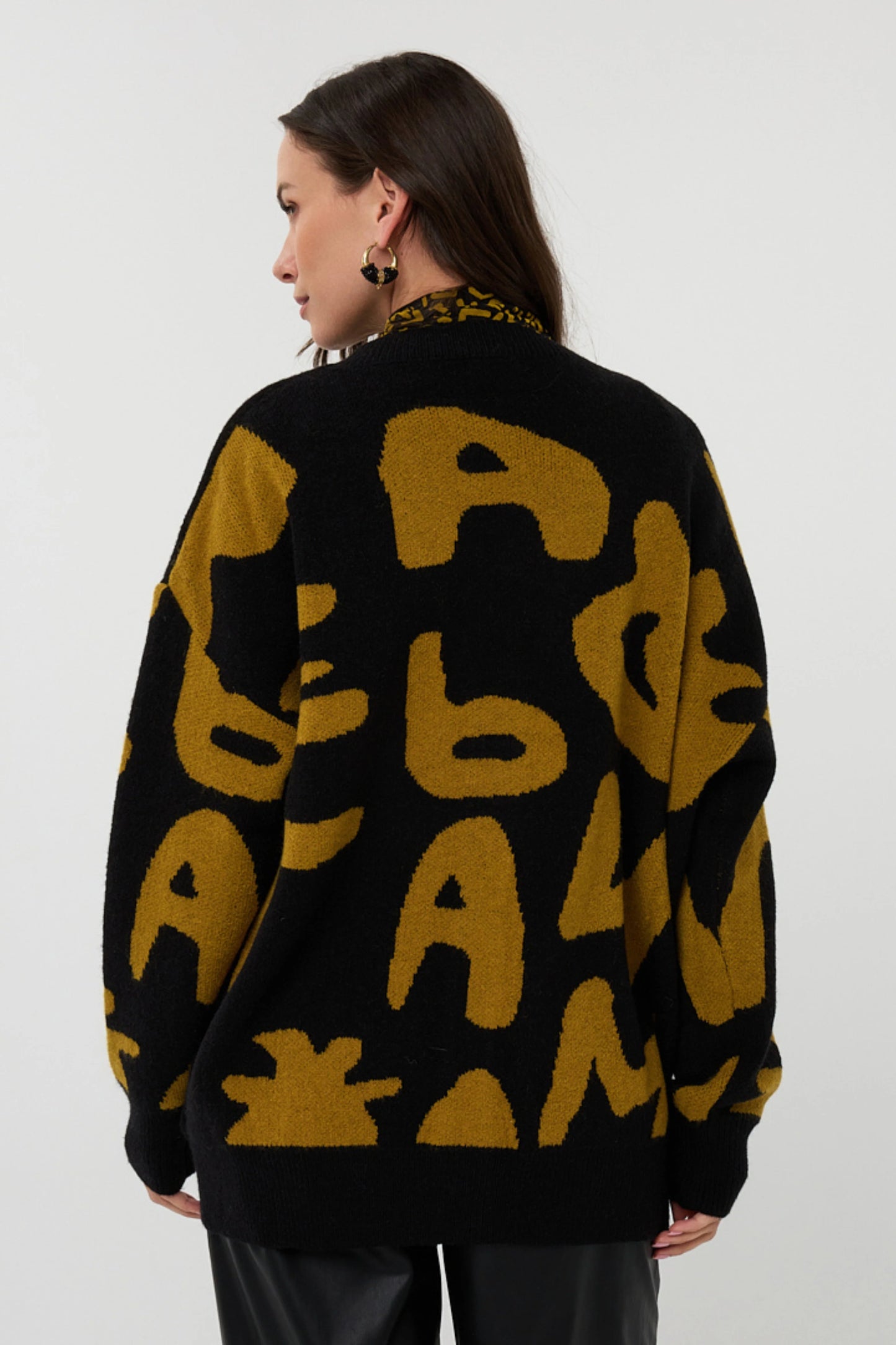 Esqualo Black/Golden Olive Cardigan