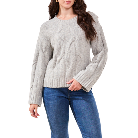 Tribal Cable Knot Sweater Grey