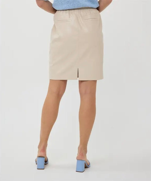 Esqualo Faux Leather Skirt Sand