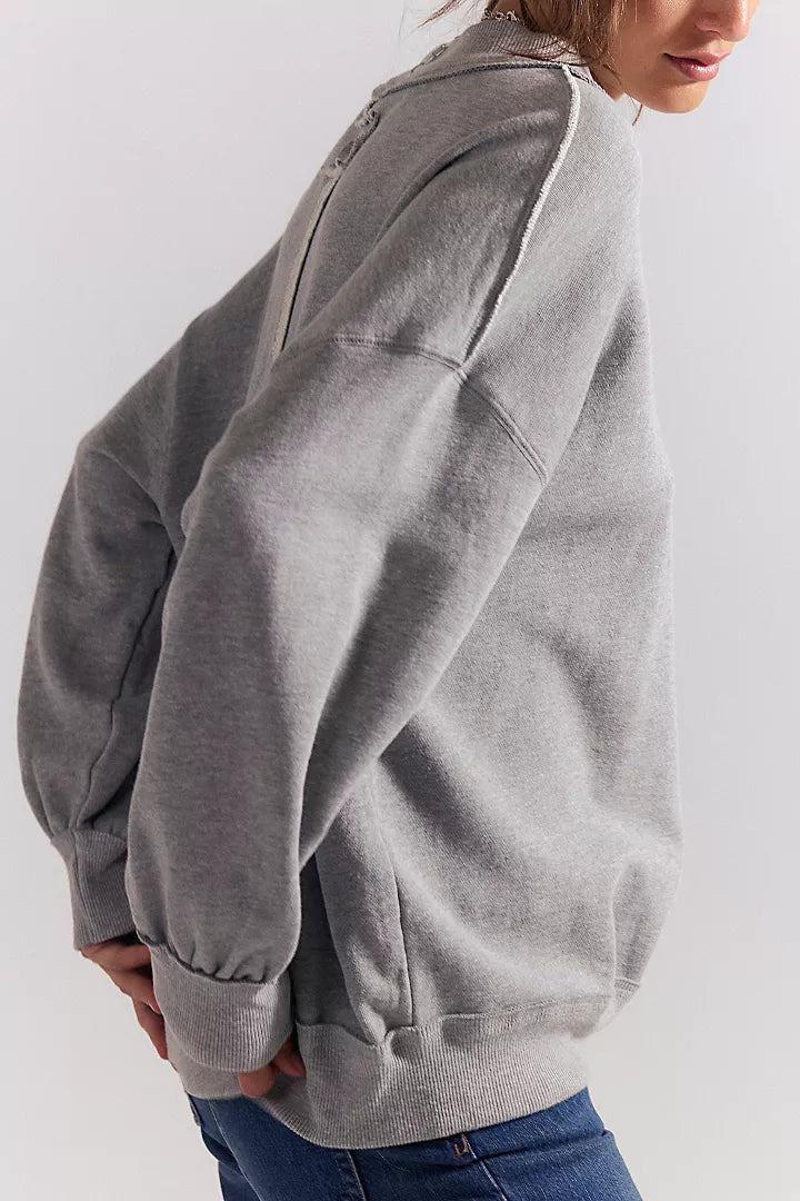 Free People Palm Springs Pullover Heather Grey