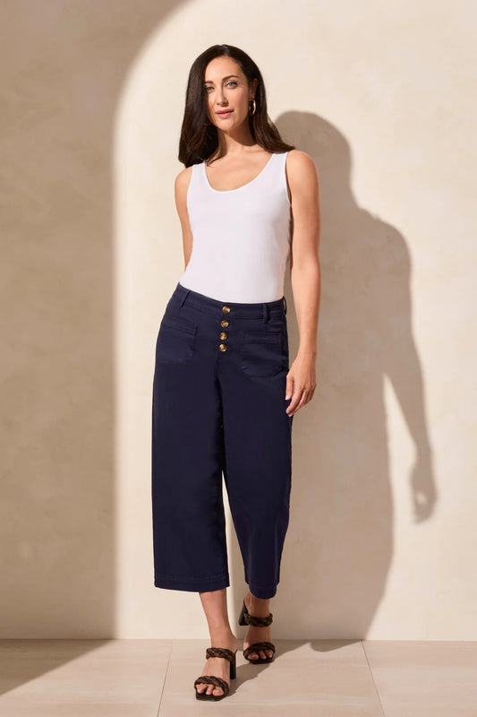 Tribal Audrey Cropped Wide Leg Jeans Nautical