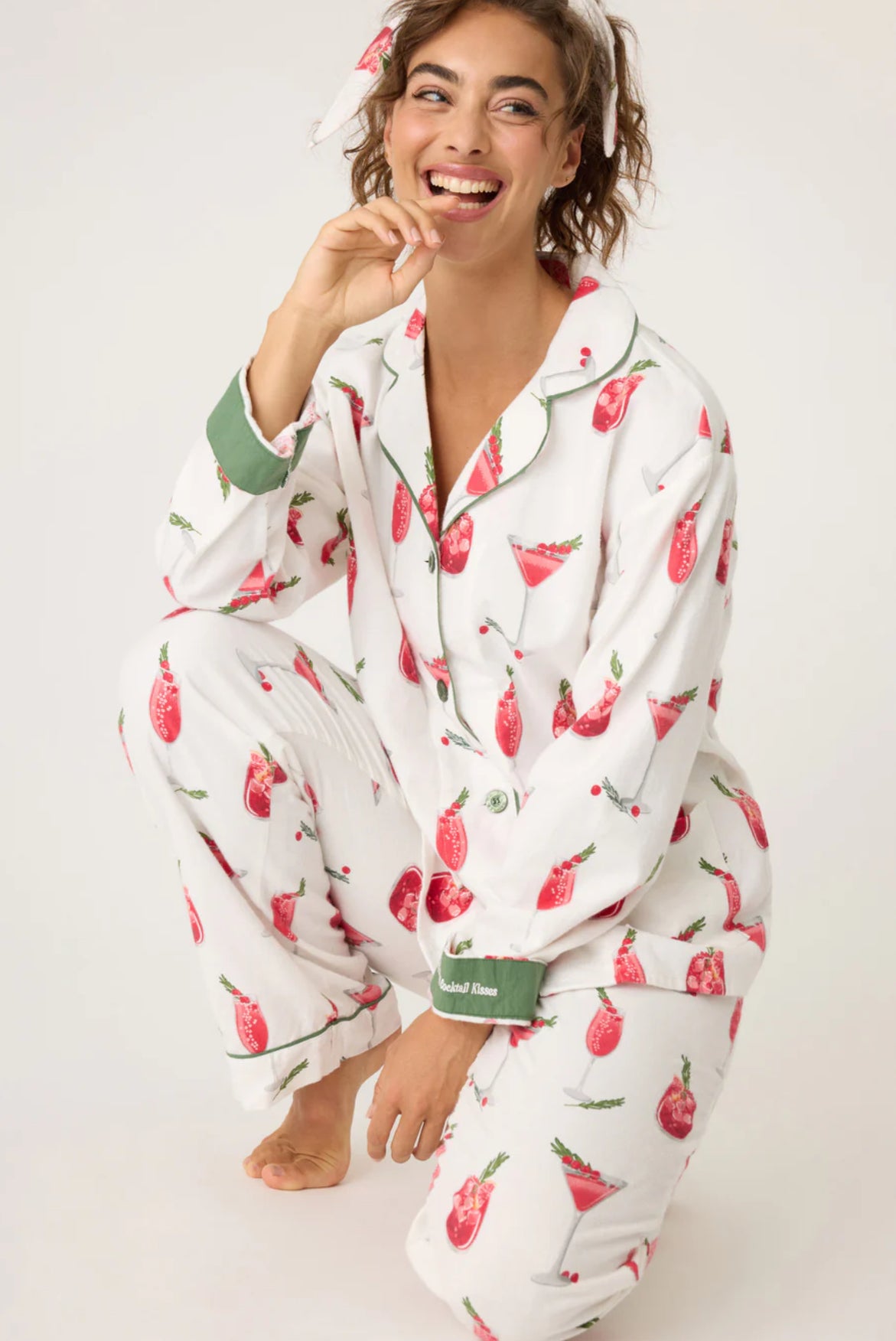 PJ Salvage Cranberries & Cocktails Flannel Pj Set