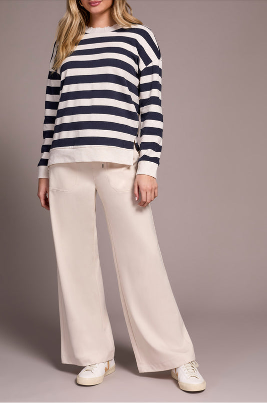 Tribal Striped Crewneck Top