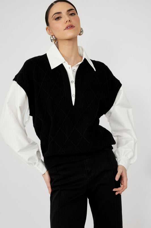 Frank Lyman V-neck Diamond Puff Sleeve Style 253828