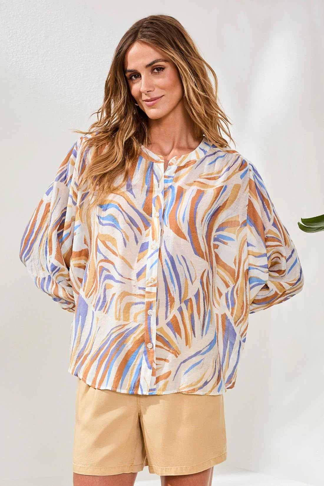 Tribal Flowy Dolman Sleeve Blouse Marina