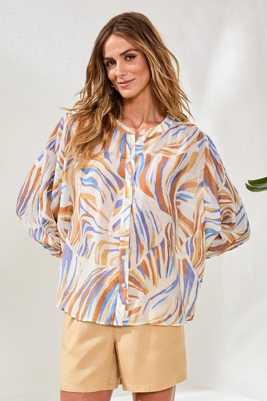 Tribal Flowy Dolman Sleeve Blouse Marina