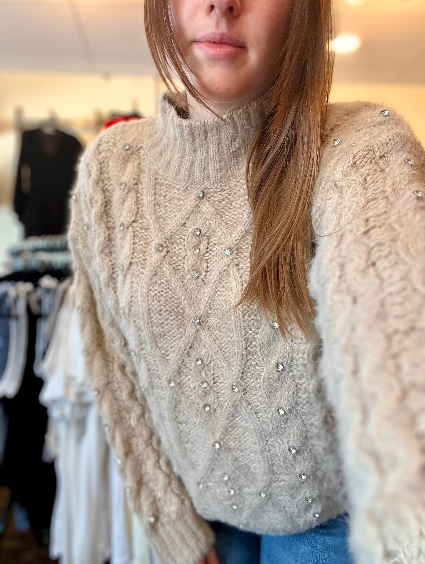 Esqualo Sparkle Sweater Sand