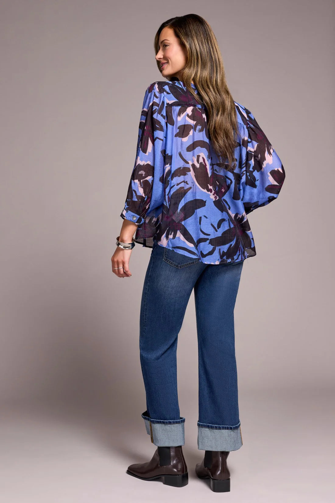 Tribal Flowy Dolman Sleeve Blouse